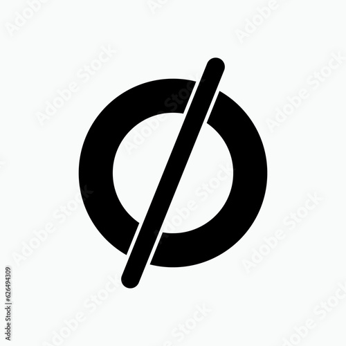 Zero Icon. Null, Nothing Symbol - Vector.