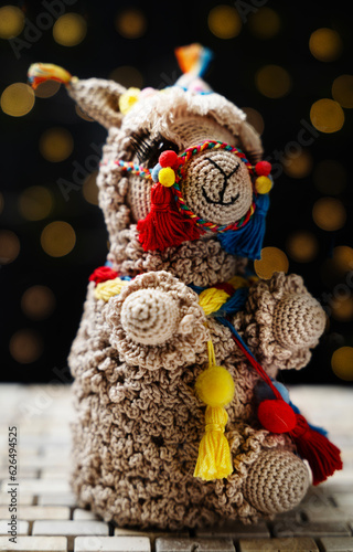 AMIGURUMI ALPACA COLOR BROWN LATIN AMERICA CONCEPT photo