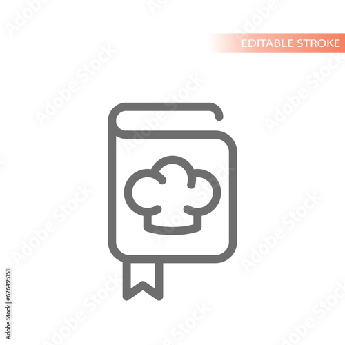 Cook book, recipe line vector icon. Cookbook outline symbol.