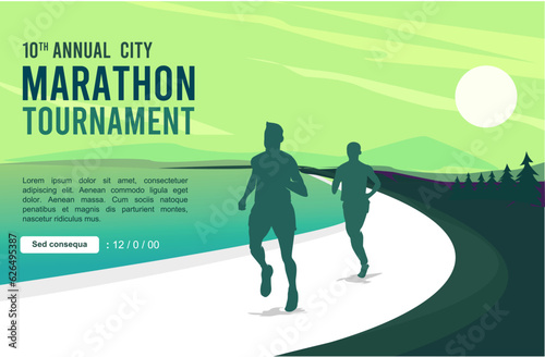 Great elegant vector editable marathon poster background design for your marathon championship event	
