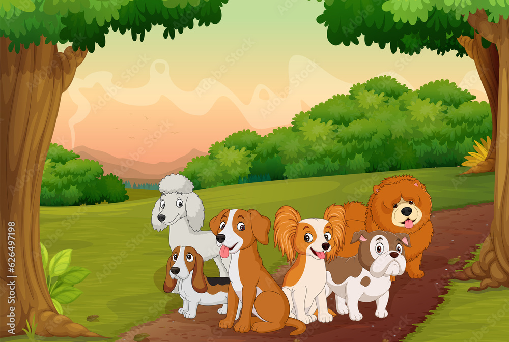 CARTOON CUTE DOG CHARACTER SET