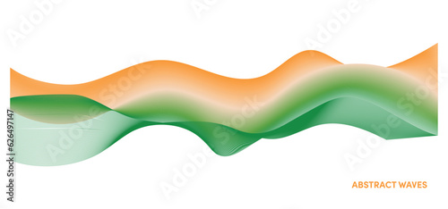 Abstract waves independence day offer sale banner orange green, wavy background line art for banners