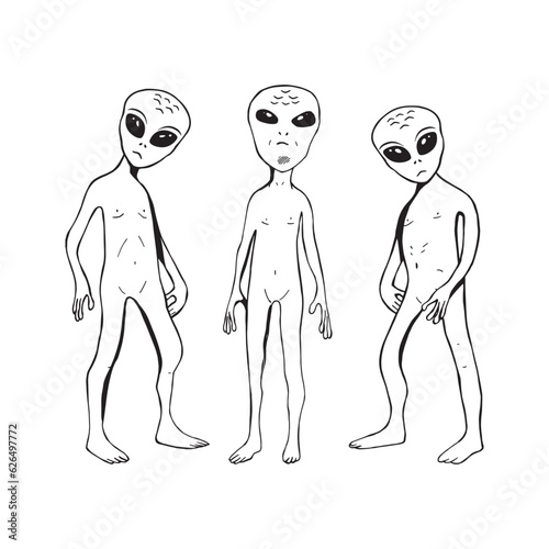 aliens vector sketch.