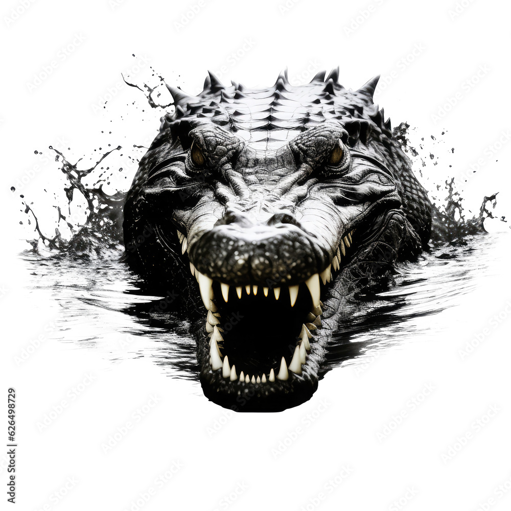 crocodile looking isolated on white crocodile looking isolated on white
