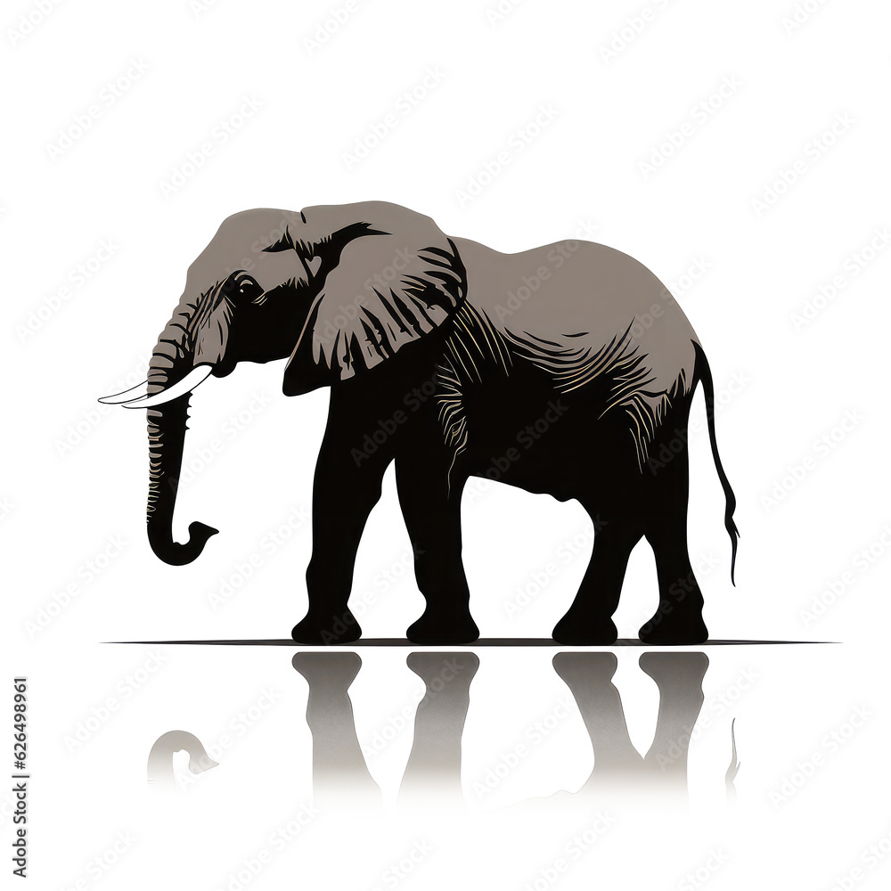 elephant looking isolated on white