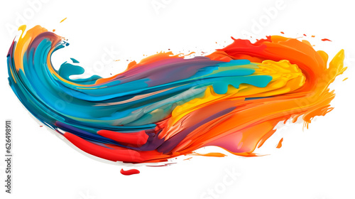 Oil paint brushstroke with transparent background. ia generate