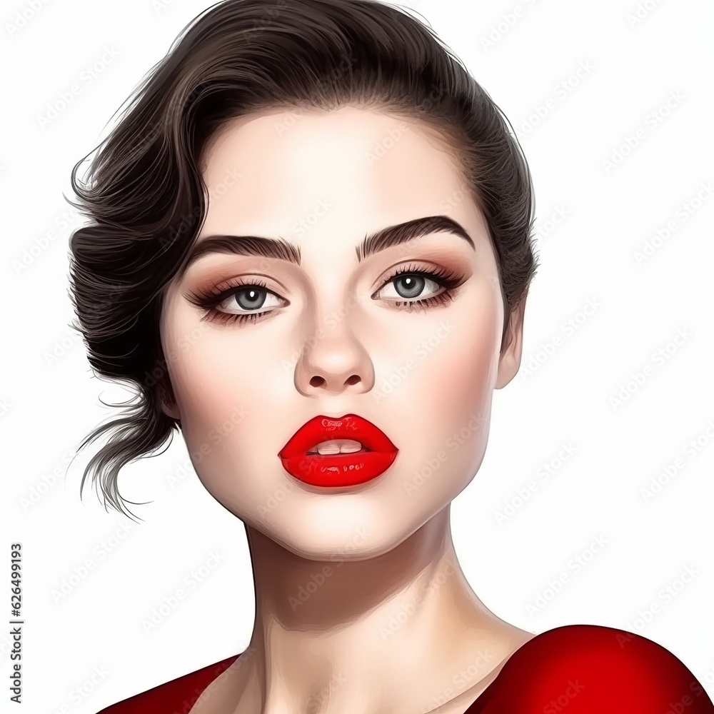 A beautiful elegant girl sits near the mirror and does visage and make-up. Close-up of a woman's face in a fashionable beauty salon interior, Generative AI.
A beautiful elegant girl sits near the mirror and does visage and make-up. Close-up of a woman's face in a fashionable beauty salon interior, Generative AI.