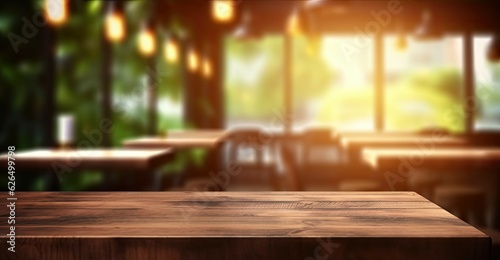 This stunning coffee shop photograph featuring a cozy shelf and table setup, perfect for a cafe or restaurant decor. The bokeh effect in the background adds a touch of magic to the scene