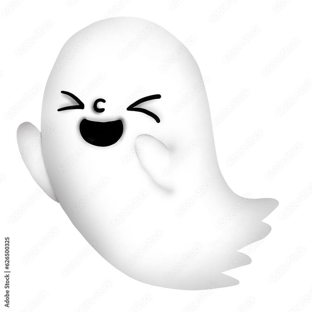 Cute ghost cartoon character