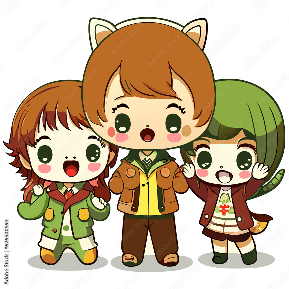 Group of children having fun. AI generative Group of children having fun. AI generative