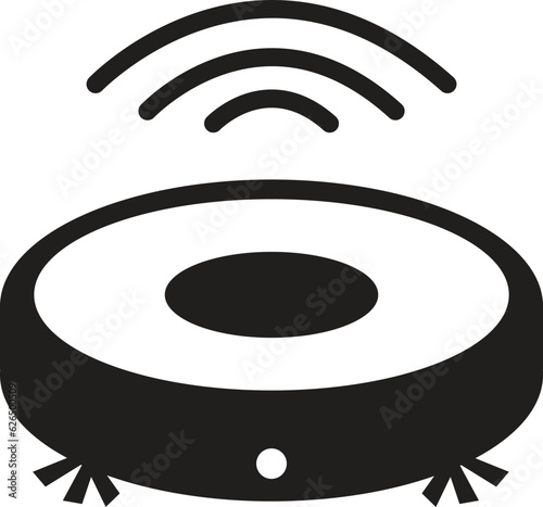 Robot vacuum cleaner icon. robot vacuum sing. flat style.