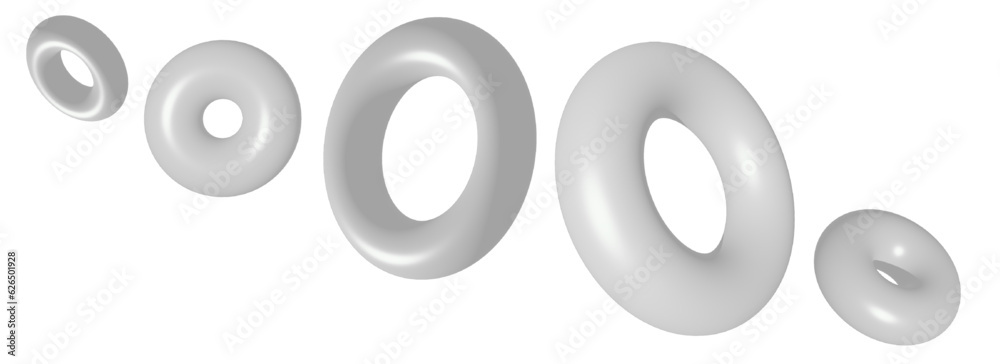 A realistic vector 3D illustration of abstract shapes on an isolated white background A realistic vector 3D illustration of abstract shapes on an isolated white background