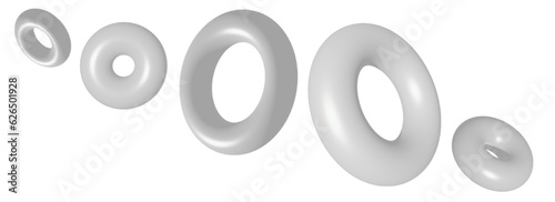 A realistic vector 3D illustration of abstract shapes on an isolated white background