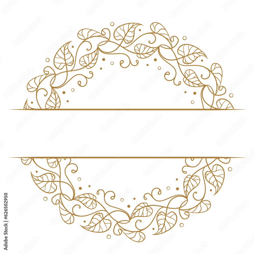Ivy leaves wreath vector split monogram on a white background