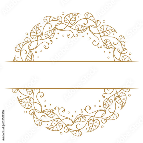 Ivy leaves wreath vector split monogram on a white background