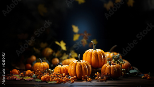 Viele K  rbisse mit wundersch  ner Bokeh Lichtstimmung zu Halloween Nahaufnahme  ai generativ