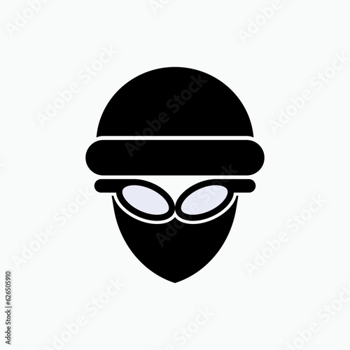 Bandit Icon. Hacker, Robber. Thief Symbol - Vector.    