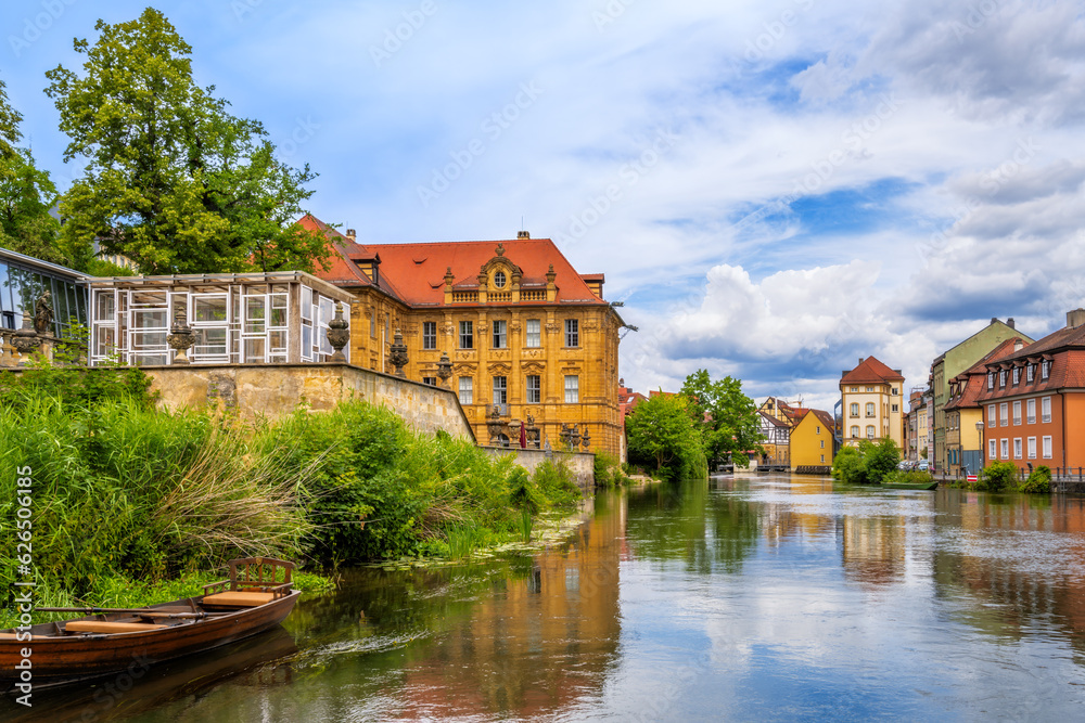 Historic old town of Bamberg at the river Regnitz
