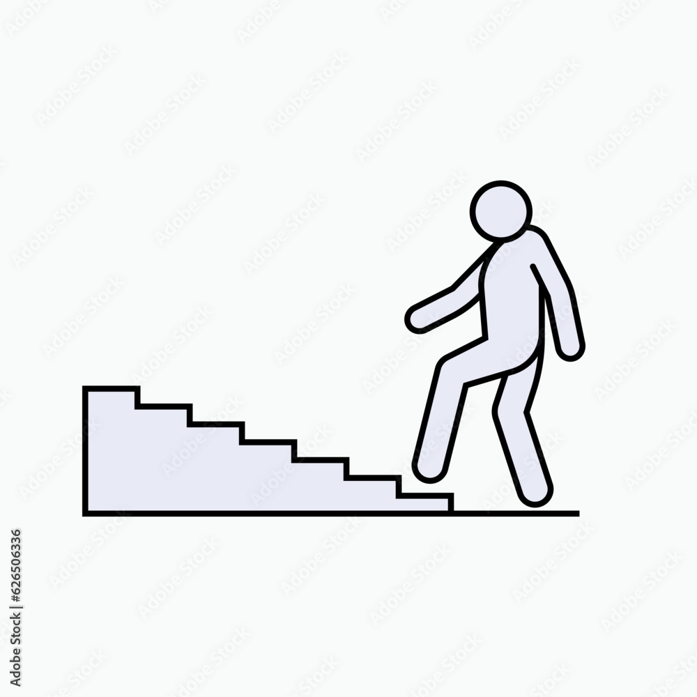 Beginners Icon. Starters, Trainees. Upstairs Symbol - Vector. Beginners Icon. Starters, Trainees. Upstairs Symbol - Vector.