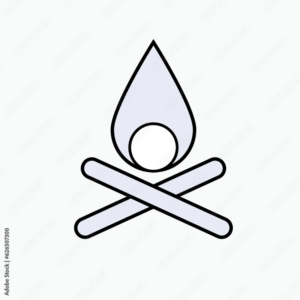Bonfire Icon. Campfire, Camping Activity Symbol - Vector Logo Template. Bonfire Icon. Campfire, Camping Activity Symbol - Vector Logo Template.