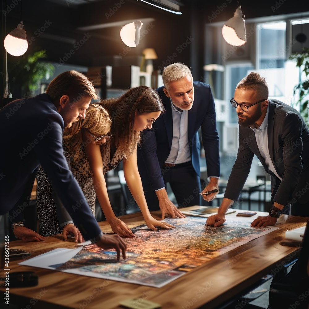 Fototapeta premium group of businessmen and women at a high-level business meeting