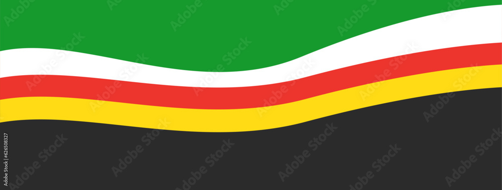 Obraz premium Minimalist wallpaper background with black, green, red, and yellow colors.