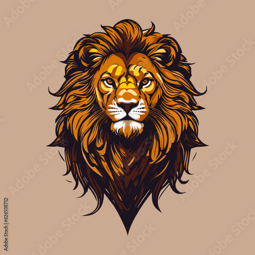 lion head mascot, colored version, Great for sports logos and team mascots
