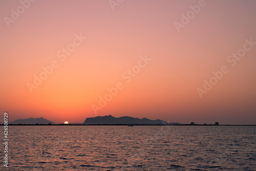 Italian sunset over Favignana