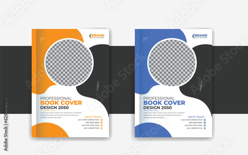 Annual report business book cover design template in a4 with vector