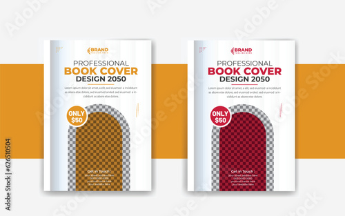 Annual report business book cover design template in a4 with vector