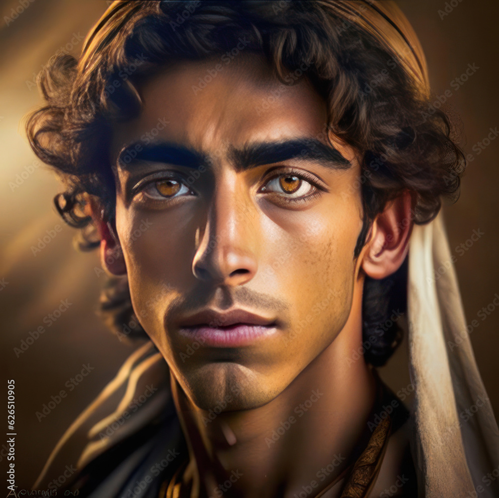 Portrait of a young oriental man in national clothes. Portrait of a young oriental man in national clothes.