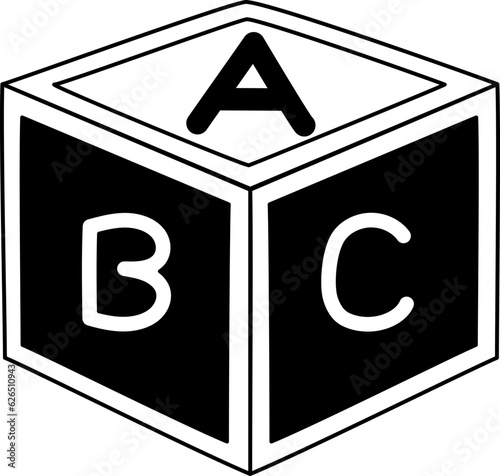 Abc Block icon hand drawn design elements for decoration.