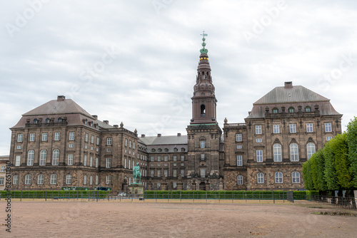 Christiansborg Palace or Slot on the islet of Slotsholmen in Copenhagen, Denmark, is the seat of the Danish Parliament (Folketinget), the Prime Minister Office and the Supreme Court photo