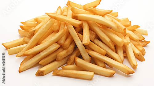 french fries isolated on a white background.