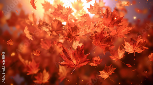 Autumn leaves abstract background. AI