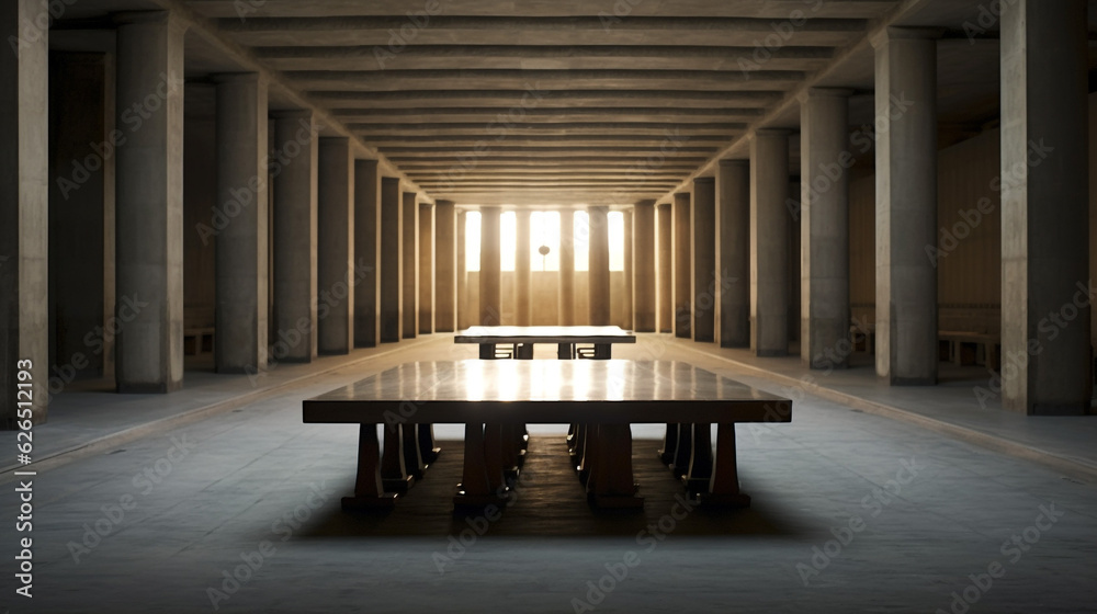 empty rectangular table with rows and column wallpaper. Generative Ai content