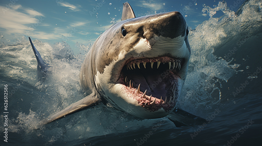 Obraz premium Shark underwater. Generative Ai