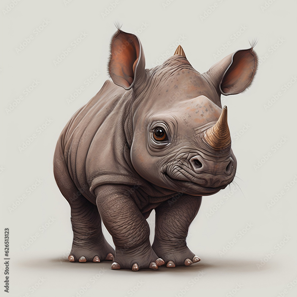 Obraz premium rhino isolated on white background