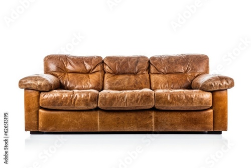 Brown Sofa in White Surroundings