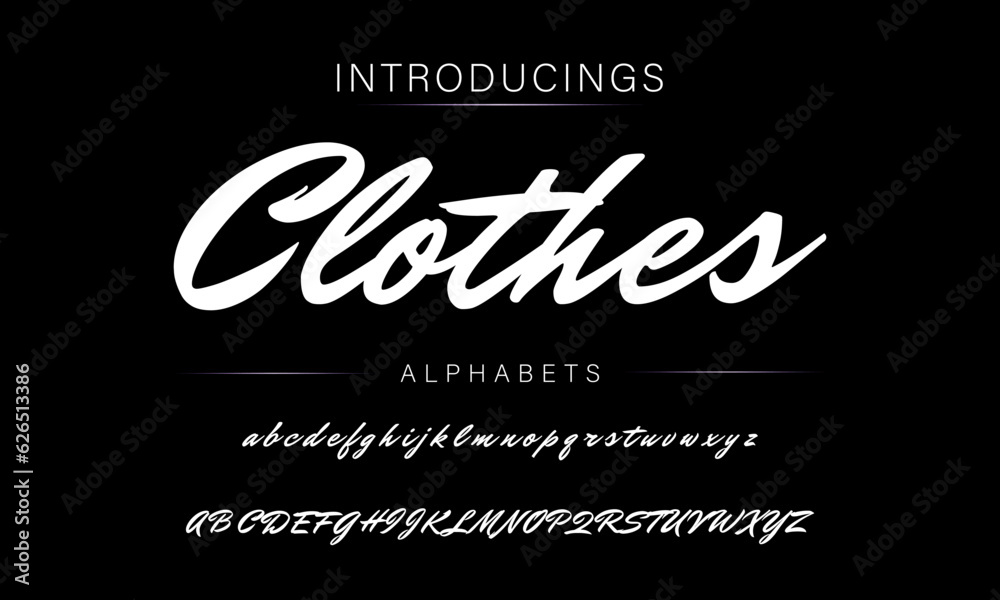 Clothes Font Handwritten Signature Brush Font Type Font lettering ...