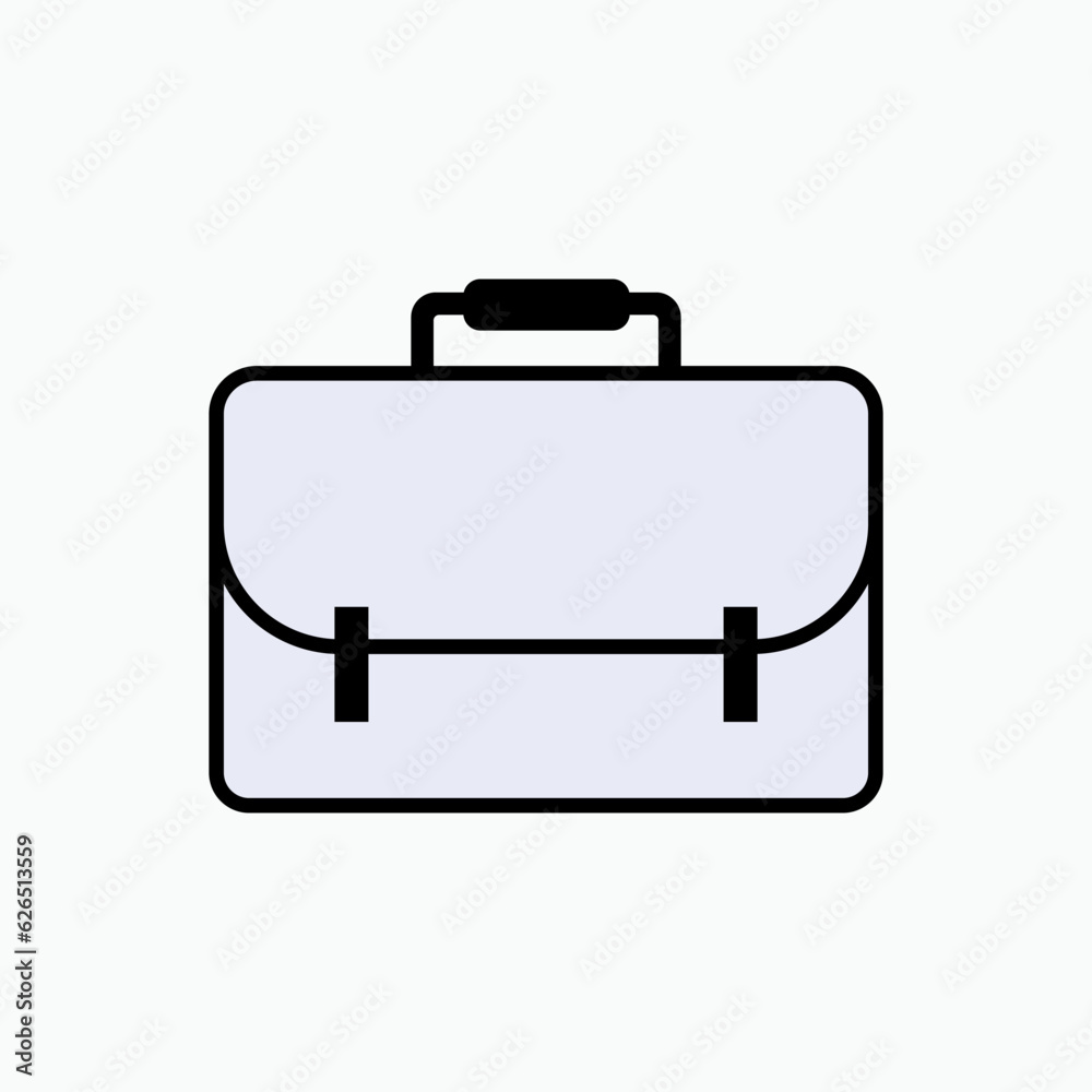 Briefcase Icon. Bag Business, Office Bag Symbol - Vector. Portfolio Symbol for Design, Presentation, Website or Apps.      