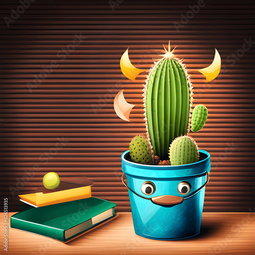 Cactus with beautiful Palin background photo