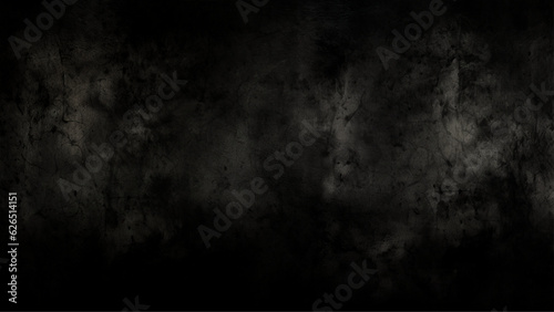 Black dark black grunge textured concrete stone wall background. Very dark charcoal colors background. 