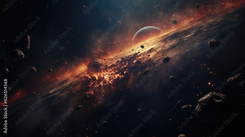 Fototapeta premium Cosmic Devastation Planet's Demise in Outer Space