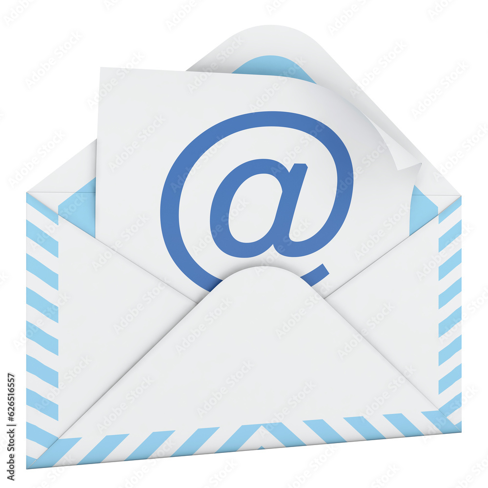 3D illustration of e-mail envelope isolated on transparent background 3D illustration of e-mail envelope isolated on transparent background