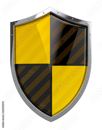 Free Download 3D render of orange protection shield isolated on transparent background - GFXLoad
