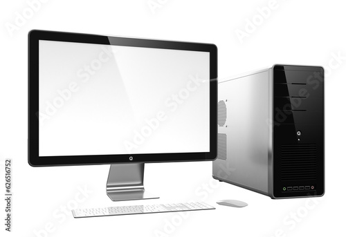3D illustration of modern computer isolated on transparent background photo