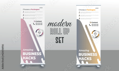 Business Corporate Creative Professional modern gradient identity luxury modern multipurpose official print ready simple standard stationery stylish unique vector minimal clean Rollup design set.
