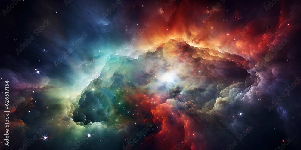 Obraz premium space background with nebula and stars.