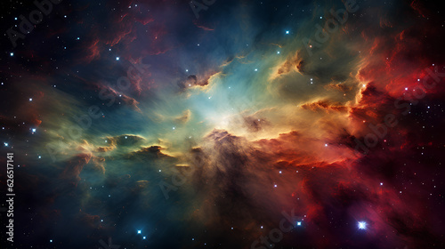 colorful galaxy, deep space and nebula